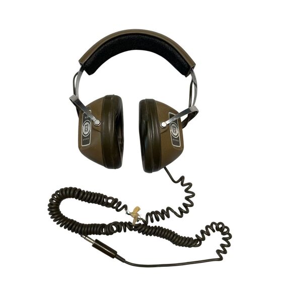 Vintage Koss K-6 Stereo Over Ear Headphones Coiled Cable Brown Electronics - Picture 1 of 14